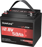 12.8V 50Ah LiFePO4 Lithium Battery, Built-in 50A BMS, 640Wh Capacity, 4000+ by Dumfume