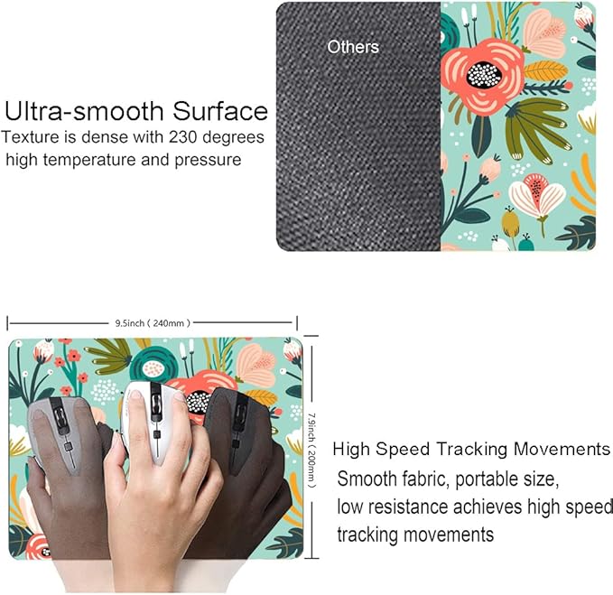Mouse Pad, Cute Abstract Floral Mouse Pad - Image 3