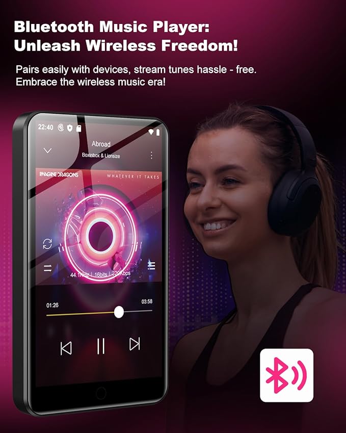 144GB MP3 Player with Bluetooth and WiFi, ZAQE 4.0 Inch Touch Screen Android - Image 6