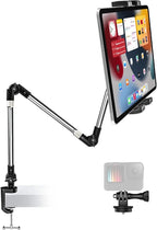 Tablet Holder for Desk Clamp 360° Phone iPad Mount, Aluminum Flexible Webcam by WOLEYI