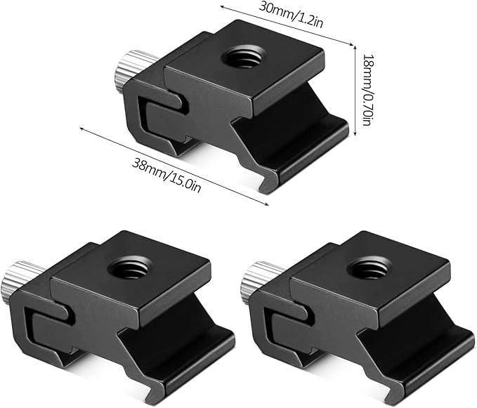 SLOW DOLPHIN 6 Pieces 1/4 Inch Hot Shoe Mount Adapter and 1/4"-20 Screw Thread - Image 2