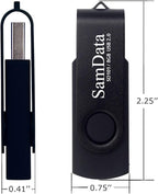 SamData USB Flash Drive 8GB 3 Pack USB 2.0 Thumb Drive Swivel Memory Stick Data - Image 3