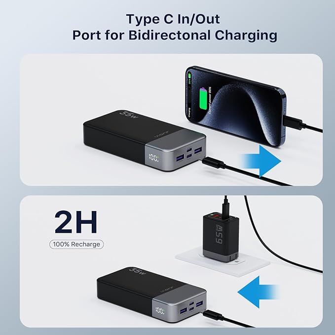 Portable Power Bank 20000mAh, 35W Portable Charger, Battery Pack Fast Charging - Image 5