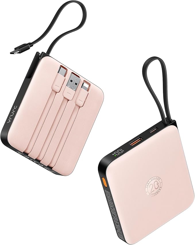 VRURC Mini Portable Charger, 22.5W USB C Fast Charging 10000mAh Pocket Power by Home
