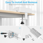 Clamp Power Strip Tall, 40W Fast Charging Station, Desk Mount Desk Shelf - Image 8