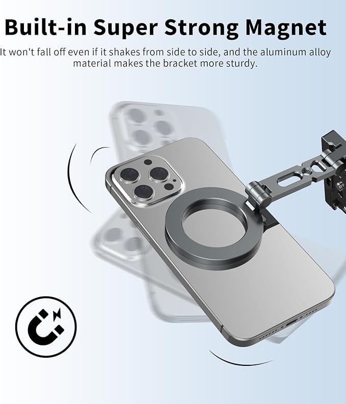 Magnetic Phone Tripod Stand, Foldable Cell Phone Holder - Image 4