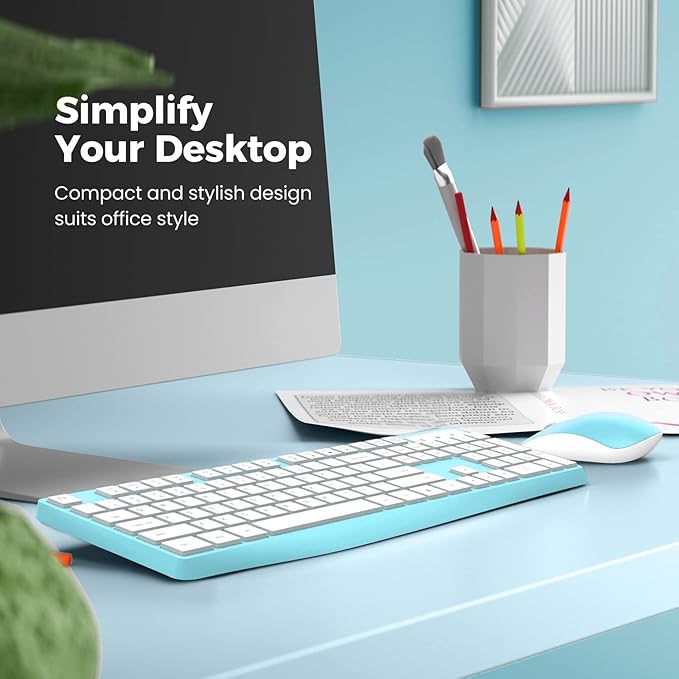 Wireless Keyboard and Mouse Combo, Lovaky 2.4G Full-Sized Ergonomic Keyboard - Image 6