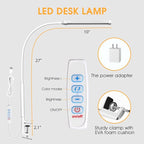 Voncerus LED Desk Lamp with Clamp, Eye-Caring Clip on Lights - Image 5