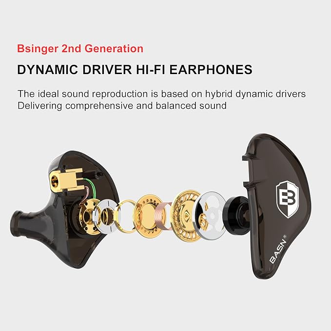 BASN in Ear Monitor Headphones for Musicians, Bsinger 2nd Generation Sound - Image 2