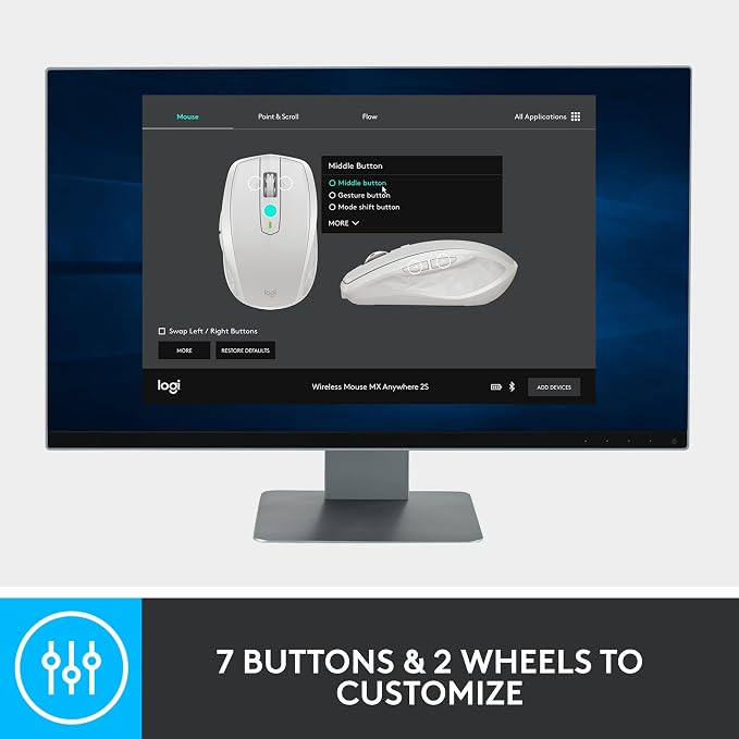 Logitech MX Anywhere 2S Bluetooth Edition Compact Wireless Mouse, No USB - Image 10