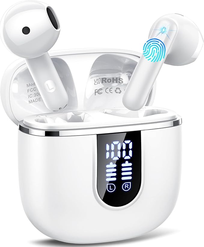 Wireless Earbuds, 40H Ultralight in-Ear Buds, IP7 Waterproof Earphones by Cillso