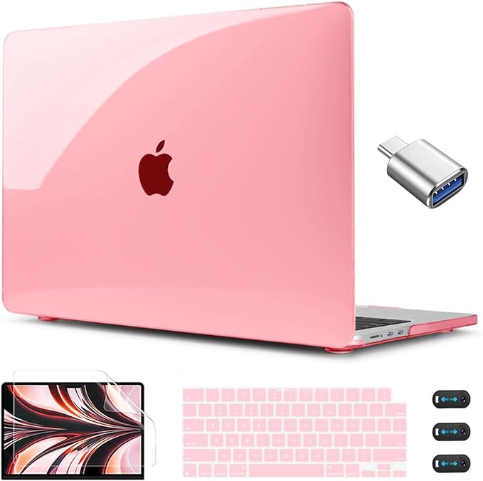 CISSOOK Compatible with MacBook Air 13.6 inch Case Pink 2022 2023 2024 2025 by CISSOOK