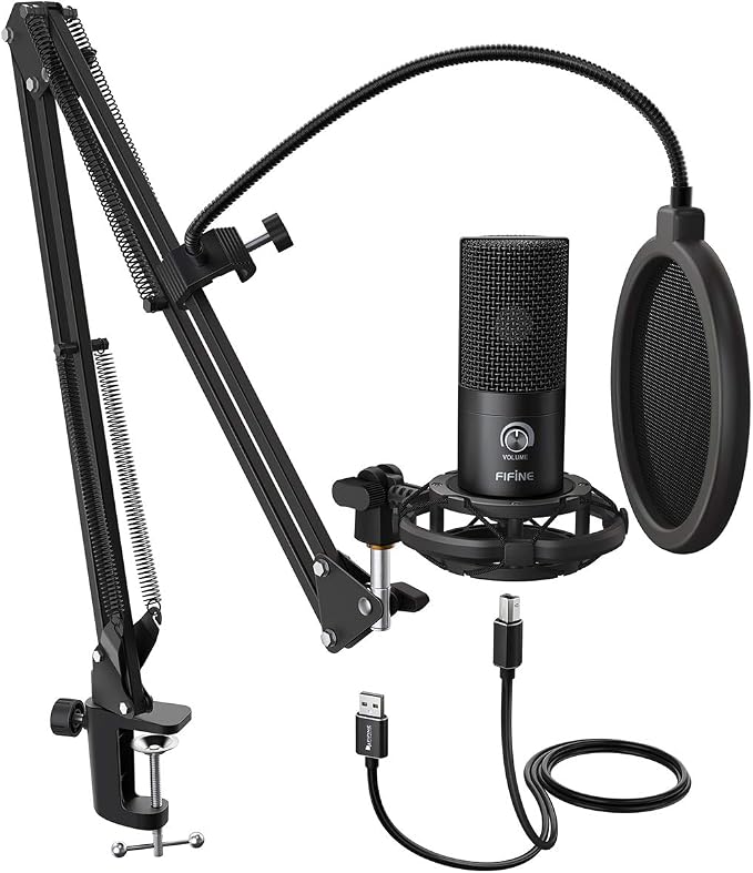 FIFINE Studio Condenser USB Microphone Computer PC Microphone Kit by FIFINE