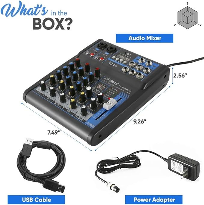 Pyle Professional Audio Mixer Sound Board Console System Interface 4 Channel - Image 9