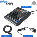 Pyle Professional Audio Mixer Sound Board Console System Interface 4 Channel - Image 9