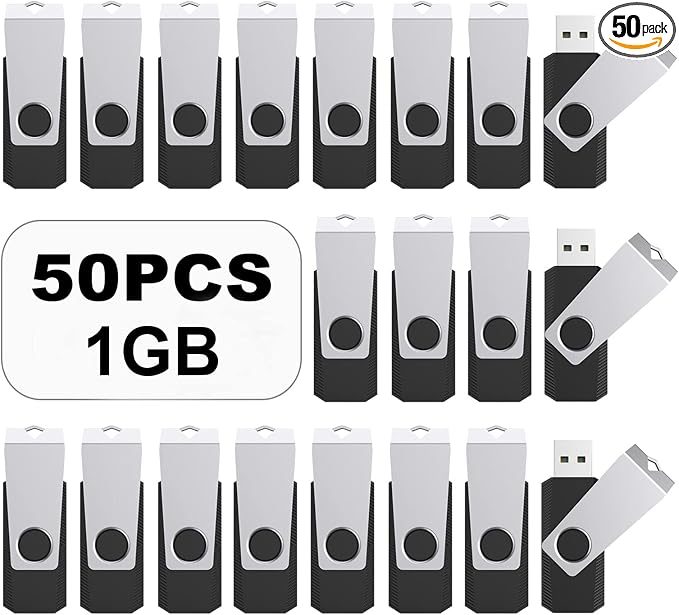 TOPESEL 50PCS 1GB USB 2.0 Flash Drives Bulk Pack Swivel Memory Stick Thumb by TOPESEL