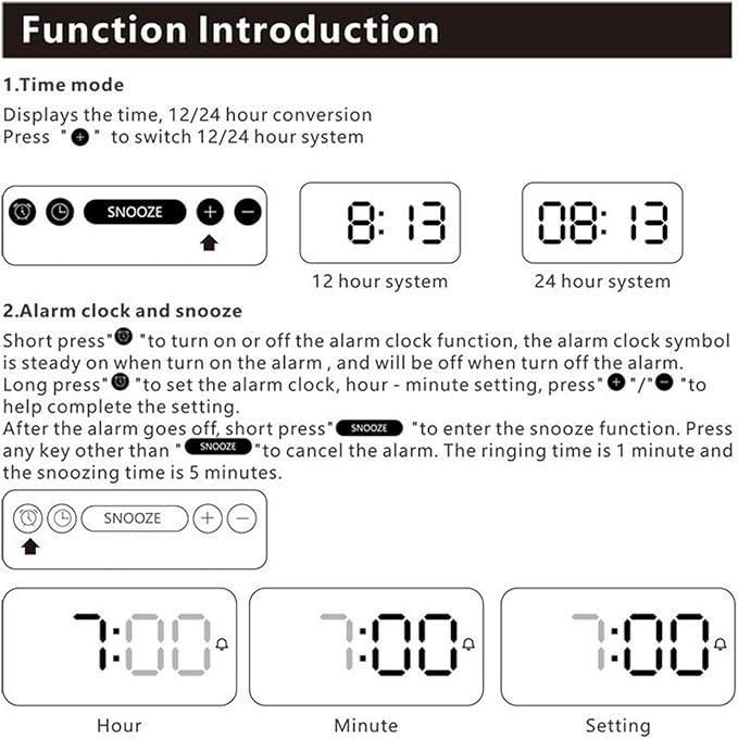 Wireless Charger Alarm Clock, Featuring Wireless Charging, 3-Level Lighting - Image 6