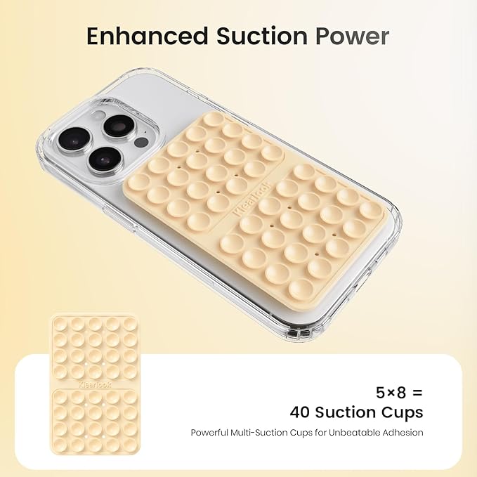 Klearlook Silicone Suction Cup Phone Case Mount Double Sided, Sticky Phone Grip - Image 3