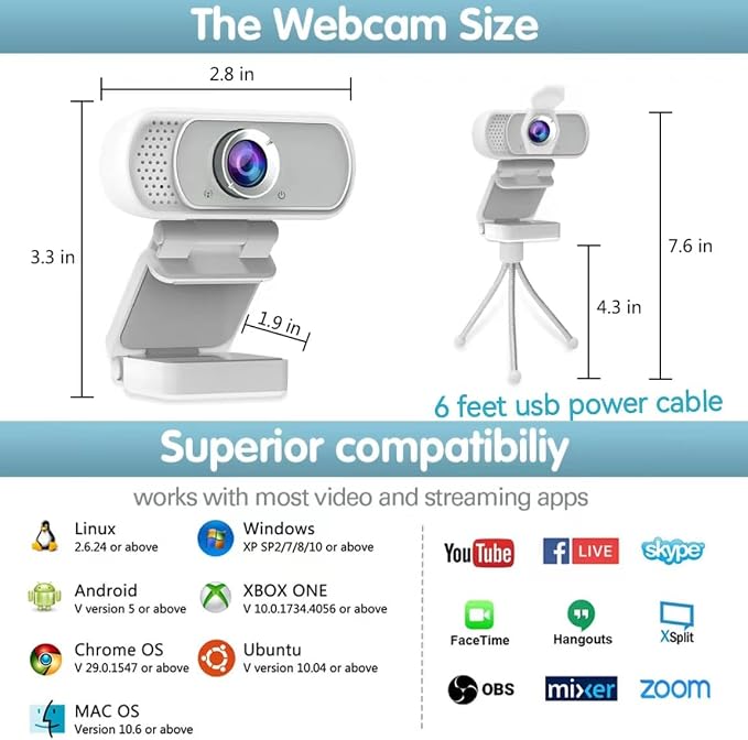 usb c webcam 1080P Webcam, Live Streaming Web Camera - Image 2