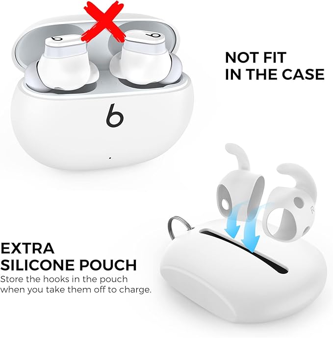 AhaStyle 3 Pairs Beats Studio Buds Ear Hooks Anti-Slip Ear Covers Silicone - Image 3