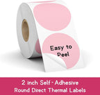 6 Rolls 2 Inch 6-Color Assorted Circle Direct Thermal Stickers Labels, - Image 8