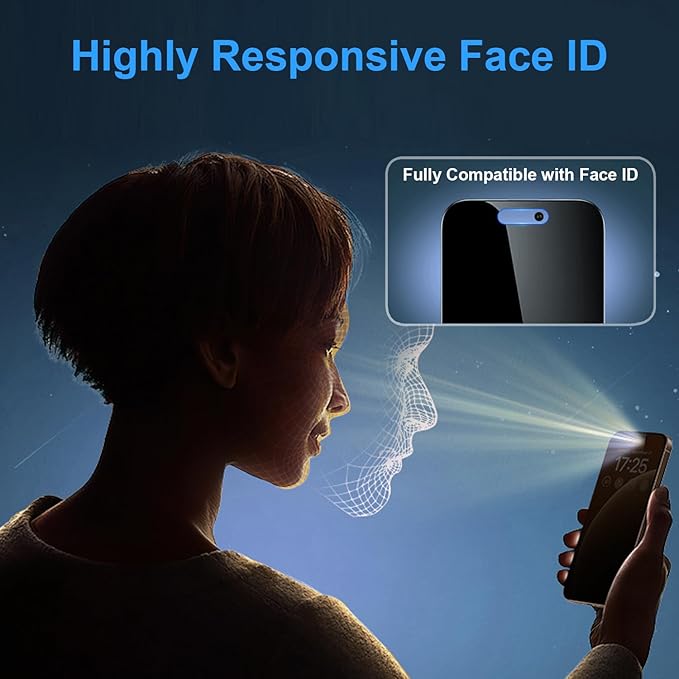 OneFish for iPhone 14 Pro Privacy Screen Protector, 4-Way 360° Anti-Spy - Image 5