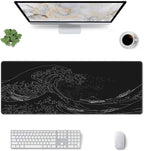 Japanese Sea Wave Large Mouse Pad, Anime Black Gaming, Extended Kanagawa Mat - Image 3