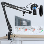 FIFINE USB Recording PC Microphone Kit, Computer Condenser Cardioid Mic on Mac - Image 6
