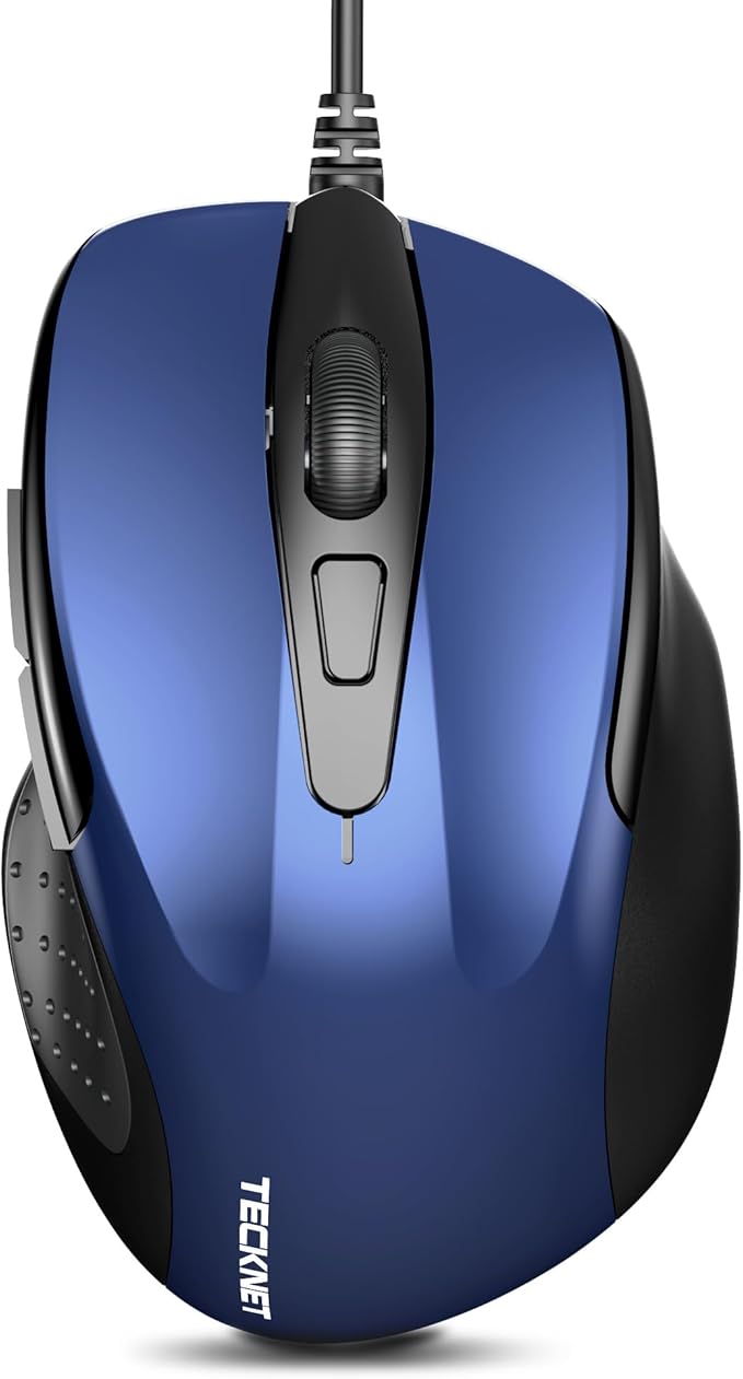TECKNET USB Wired Mouse, 6-Button Corded Mouse by Tecknet