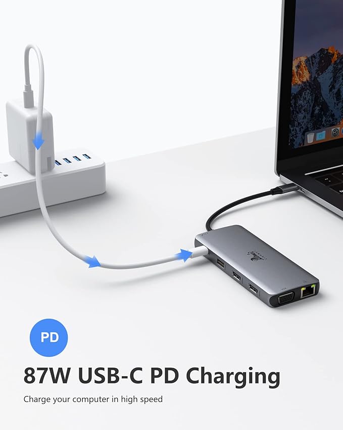 LIONWEI Laptop Docking Station Dual Monitor, 11-in-1 to 4K HDMI, Gigabit - Image 7