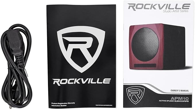 Rockville APM10B Active Studio Subwoofer in Black, MDF Wood, RCA/XLR/Optical - Image 6