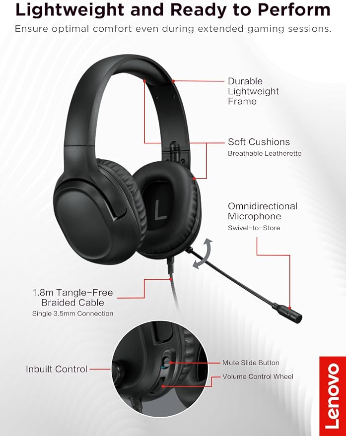 Lenovo H110 Wired Gaming Headset - Image 5