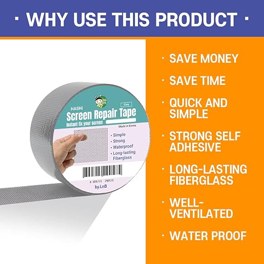 HA SHI Screen Repair Kit for Windows or Doors 3-Layer Strong Adhesive Tape - Image 4