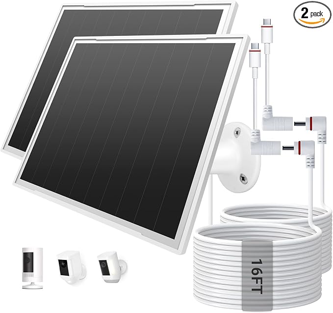 2-Pack Solar Panel Charger for Ring Camera, 8W High-Efficiency by Unknown