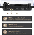 Turntable Vinyl Record Player Support Bluetooth Output Phono/Line Switch Pitch - Image 3