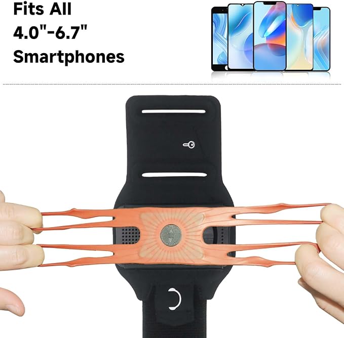 Wristband Phone Holder for Running, 360°Rotation & Detachable Sports Armband - Image 2