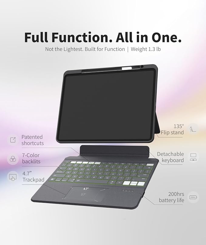 EIP Keyboard Case for iPad Pro 13 inch M4, 13” Magnetic Detachable Keyboard - Image 3