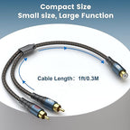 EMK RCA Splitter 2 Male to Female Extension Cable Dual Shielding Gold Plated - Image 7