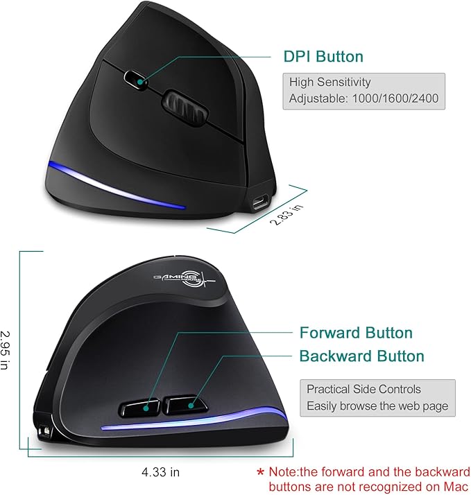 TRELC Wireless Mouse Tri-Mode, Ergonomic Vertical Mouses - Image 5