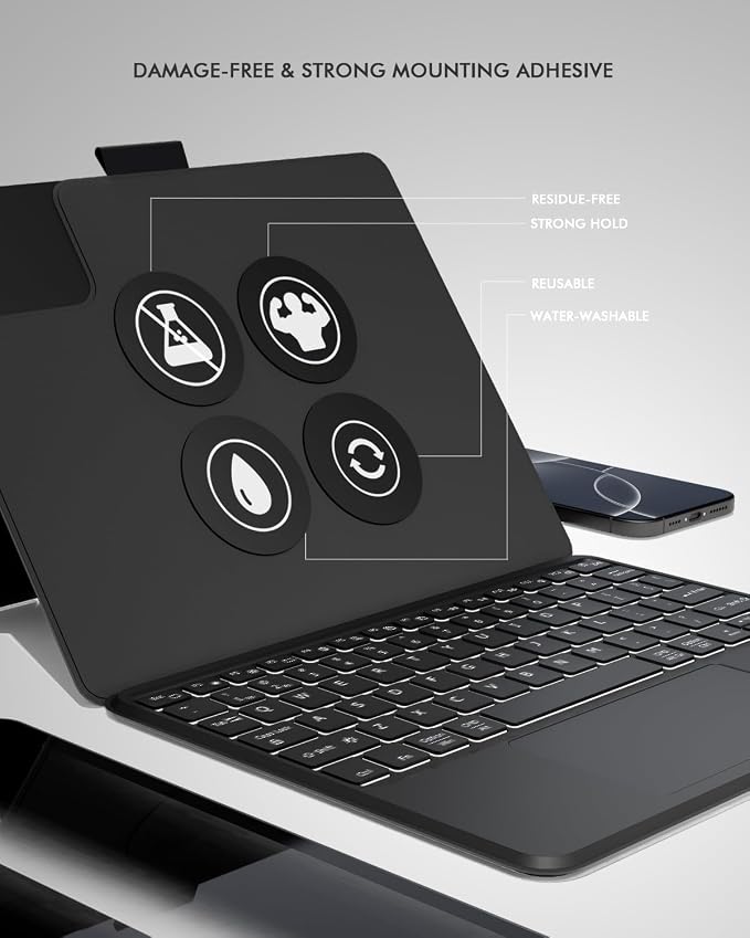 Universal Keyboard Case for 9-11 Inch Tablets, Magnetic Backlit Keyboard - Image 3