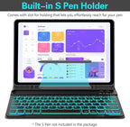 Galaxy Tab A9 Plus Case with Keyboard 5G 11 Inch 2023, 7 Color Backlit - Image 2
