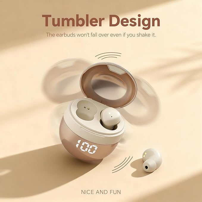 Xmenha Invisible Mini Small Earbuds Wireless Bluetooth, Skin Tone Comfortable - Image 2