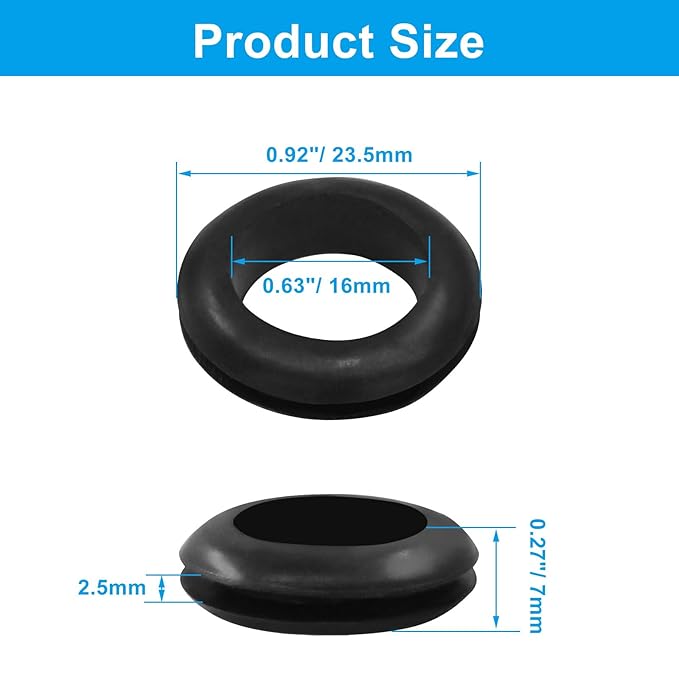 24 Pcs Rubber Grommets, 5/8" Inside Diameter 3/4" Drill Hole Rubber Wire - Image 2