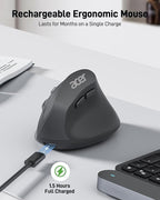 acer Ergonomic Mouse Wireless, Adjustable DPI Vertical Mouse 1000/1200/1600 - Image 4