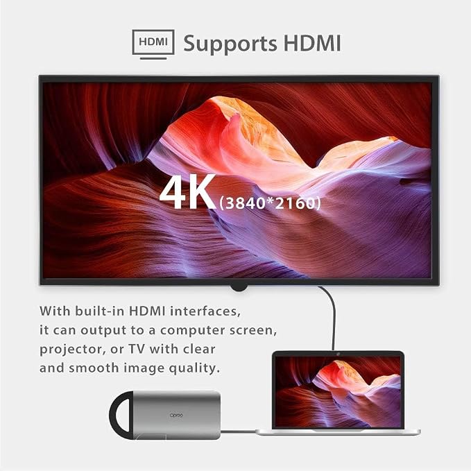 Opro9 8-in-1 USB-C Hub with 3 USB 3.0 Ports, Dual Monitor Laptop Docking Station - Image 4