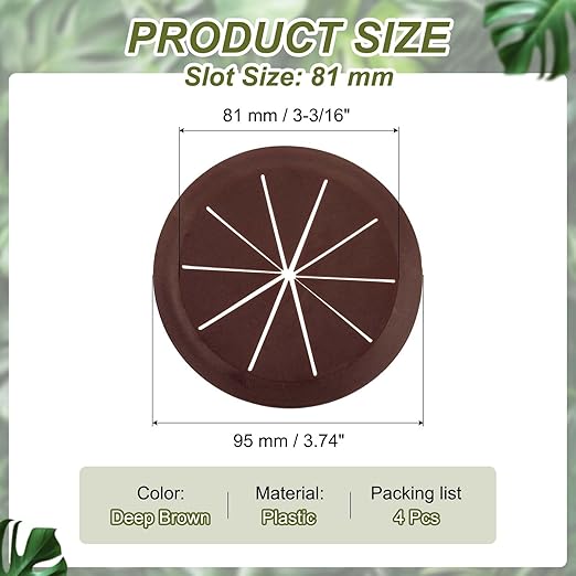 PATIKIL Desk Grommet 3-3/16", Deep Brown - Image 2