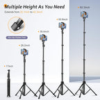 Aureday 62" Phone Tripod Accessory Kits, Camera & Cell Phone Tripod Stand - Image 4