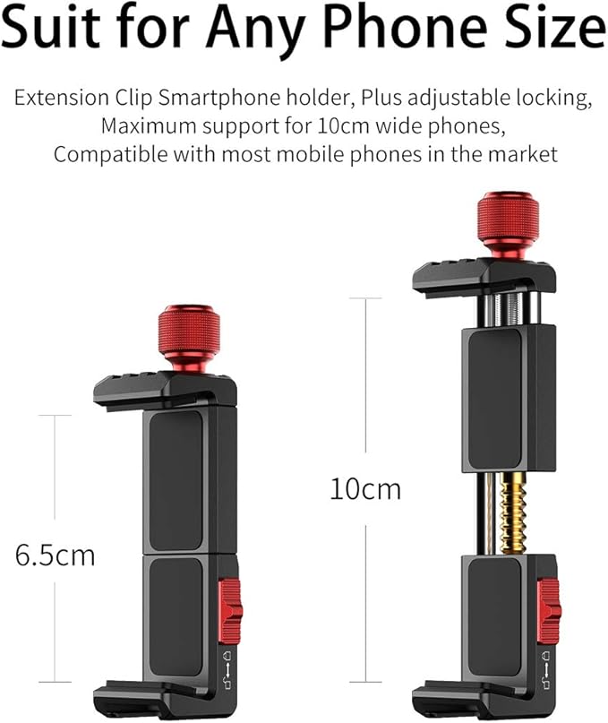 Cell Phone Tripod Mount, ULANZI ST-14 Smartphone Tripod Mount Adapter Aluminum - Image 2
