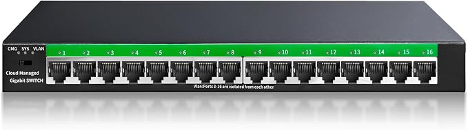 STEAMEMO 16-Port Gigabit Ethernet Switch | Smart Managed by STEAMEMO