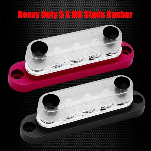 5 x M6 Studs Power Distribution Block Bus Bar 12V, Ampper 4.3" 150A Marine - Image 2